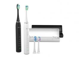Truelife TLATMC30DUOWA SonicBrush Clean30 Duo elektromos fogkefe 2db, fekete-fehér (8595720000000)